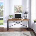 Northbeam Concord Live Edge Solid Wood Desk, Brown & Black TBT0280112000